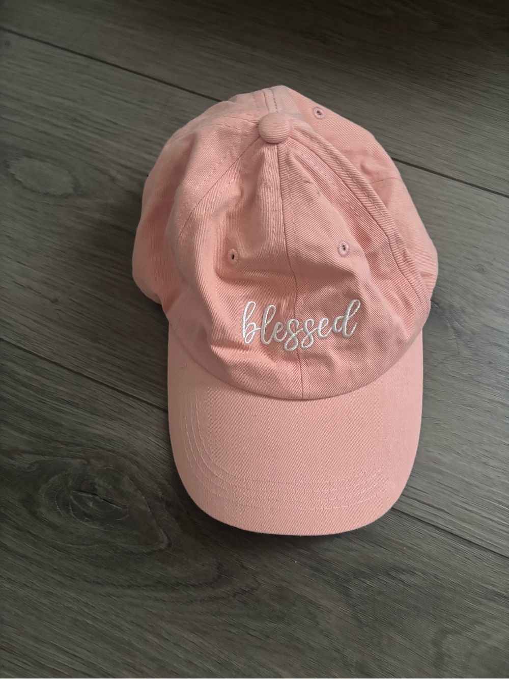 Blessed Embroidered Pink Kids Baseball Cap